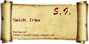 Smidt Irma névjegykártya